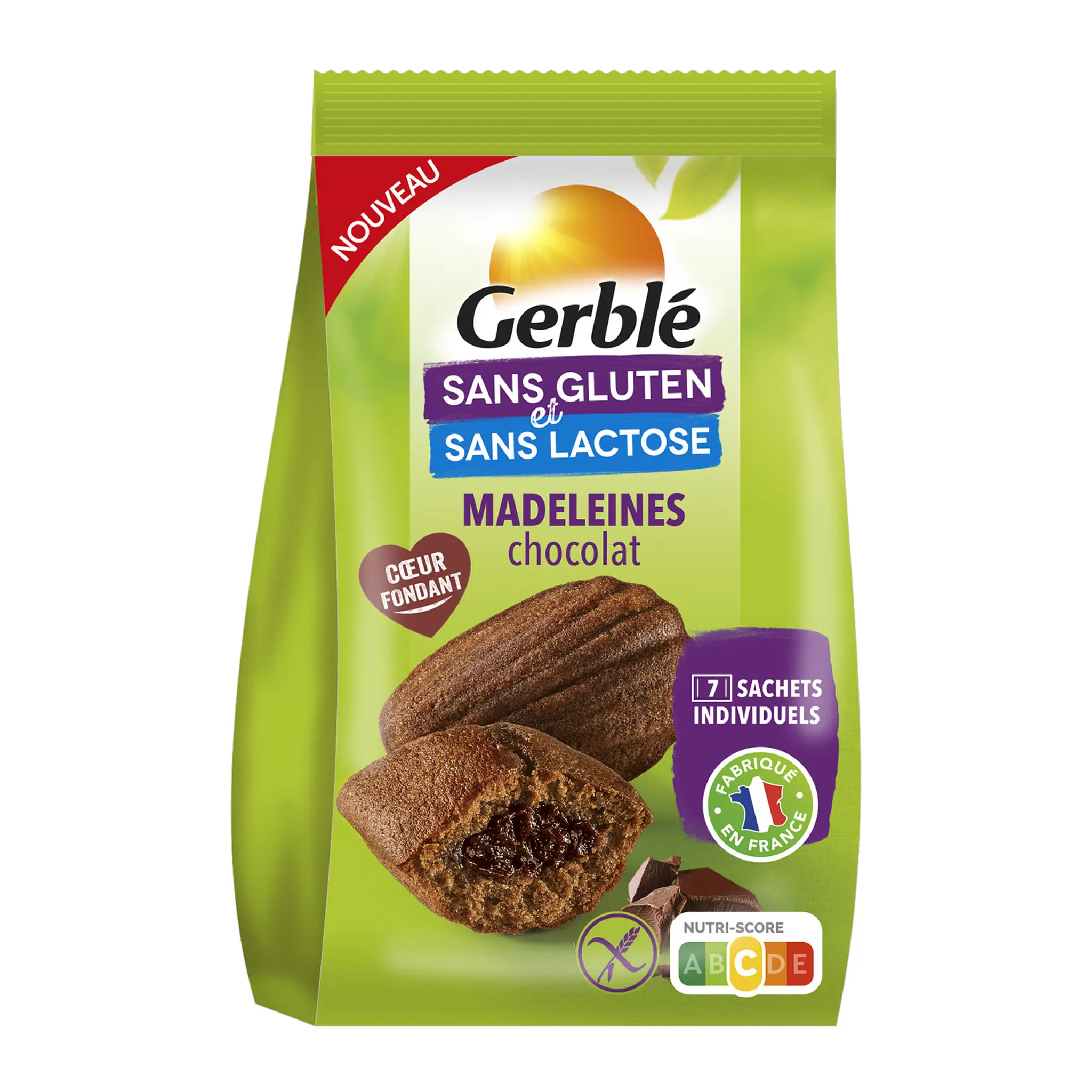 GERBLE Madeleines au chocolat coeur fondant sans gluten sans lactose