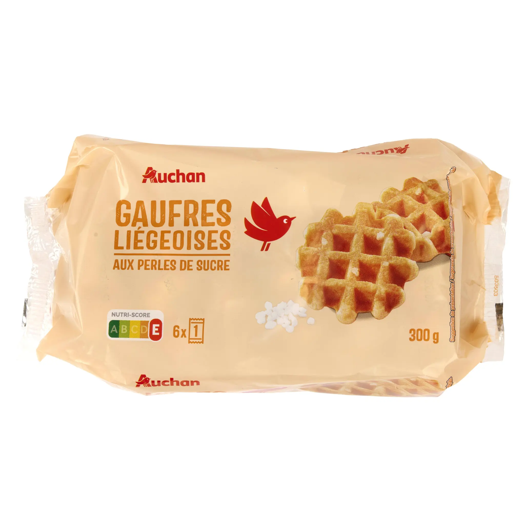 AUCHAN Gaufres liégeoises aux perles de sucre sachets individuels
