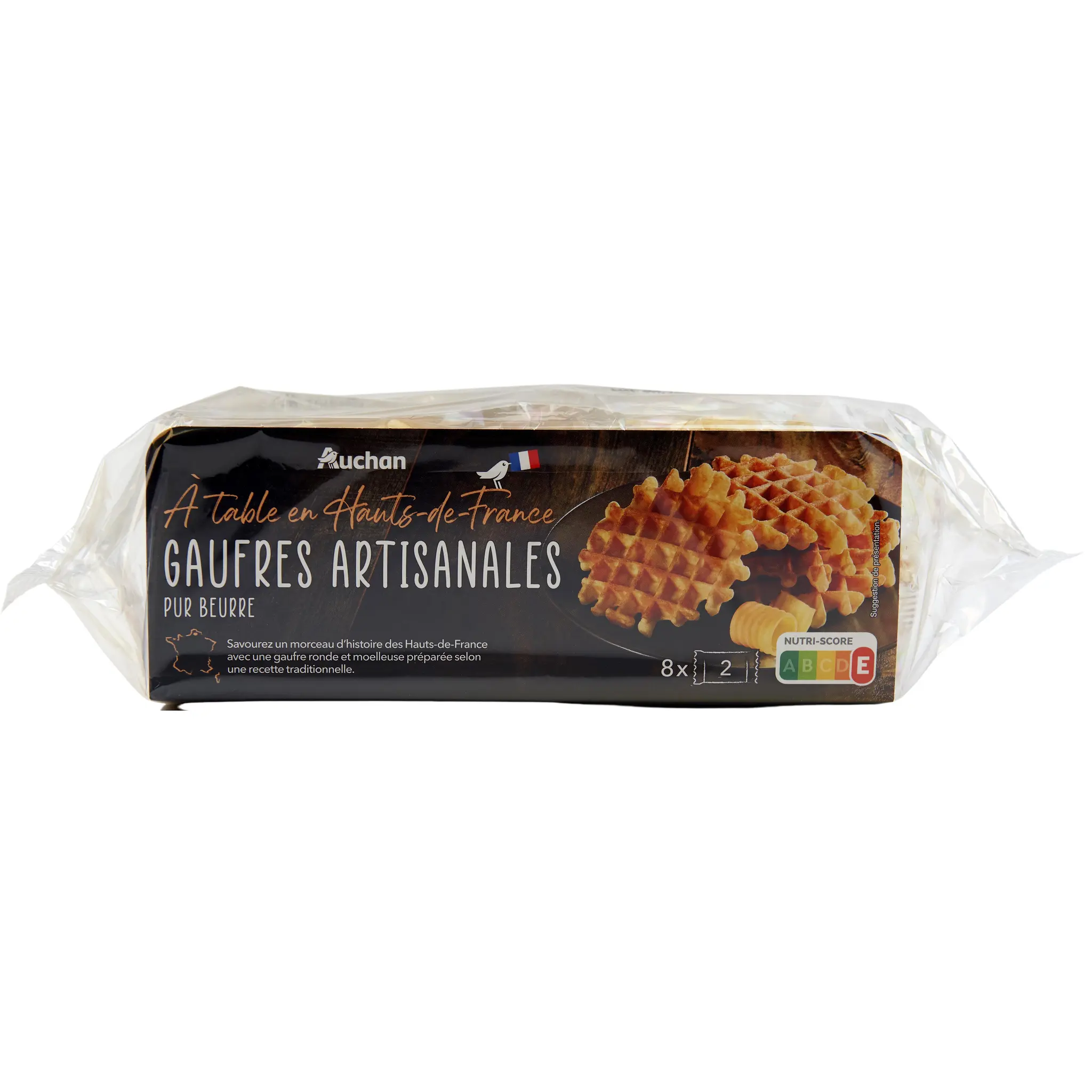 AUCHAN TERROIR Gaufres artisanales moelleuses pur beurre sachets fraîcheur