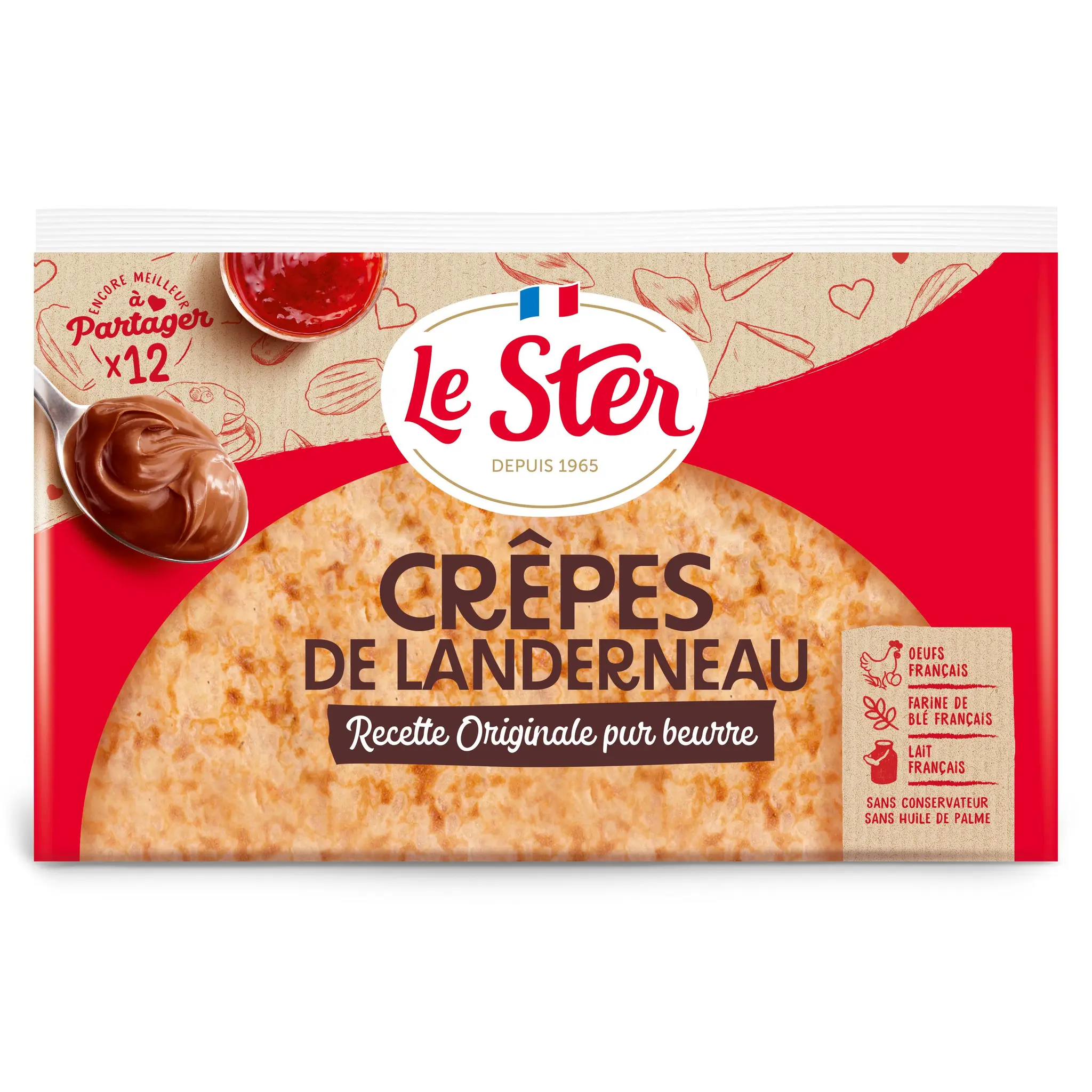 LE STER Crêpes de Landerneau nature au lait frais et beurre pâtissier