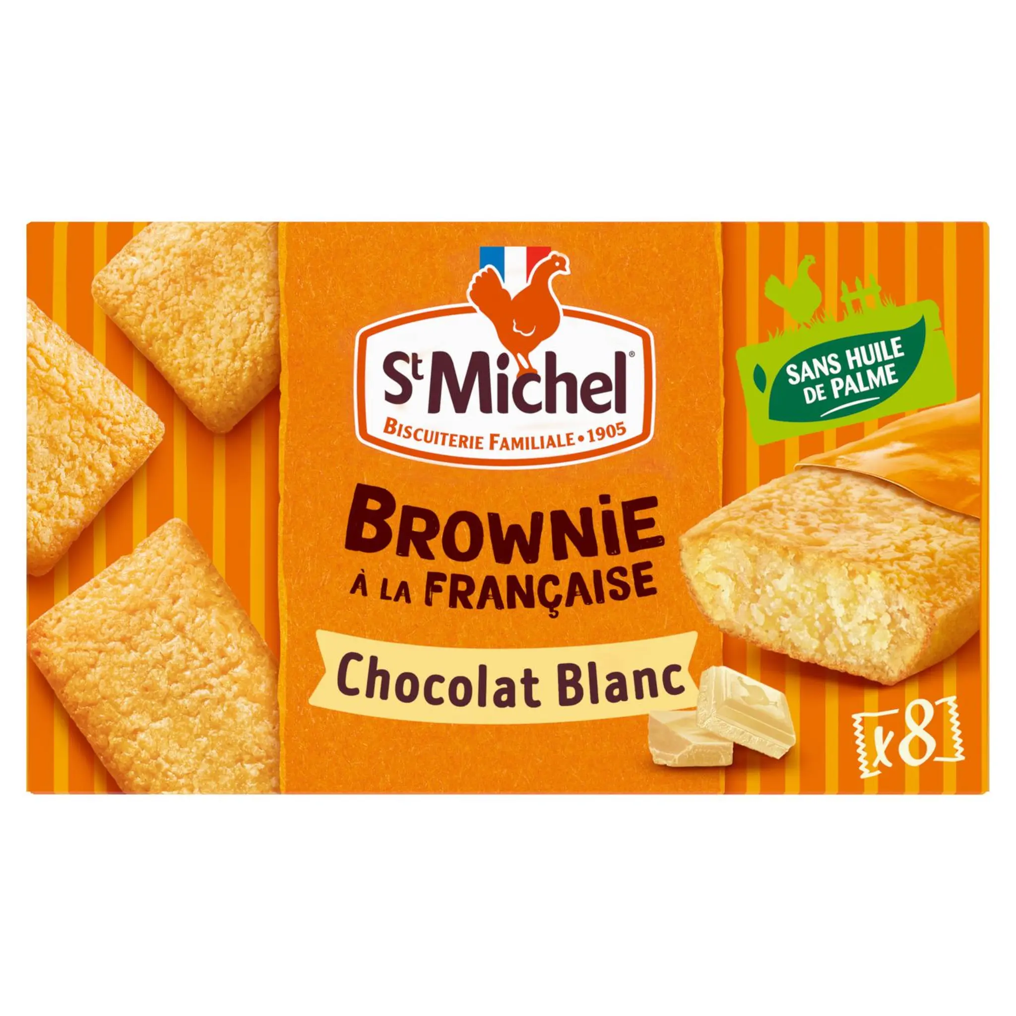 ST MICHEL Cocottes brownie au chocolat blanc sans huile de palme sachets individuels