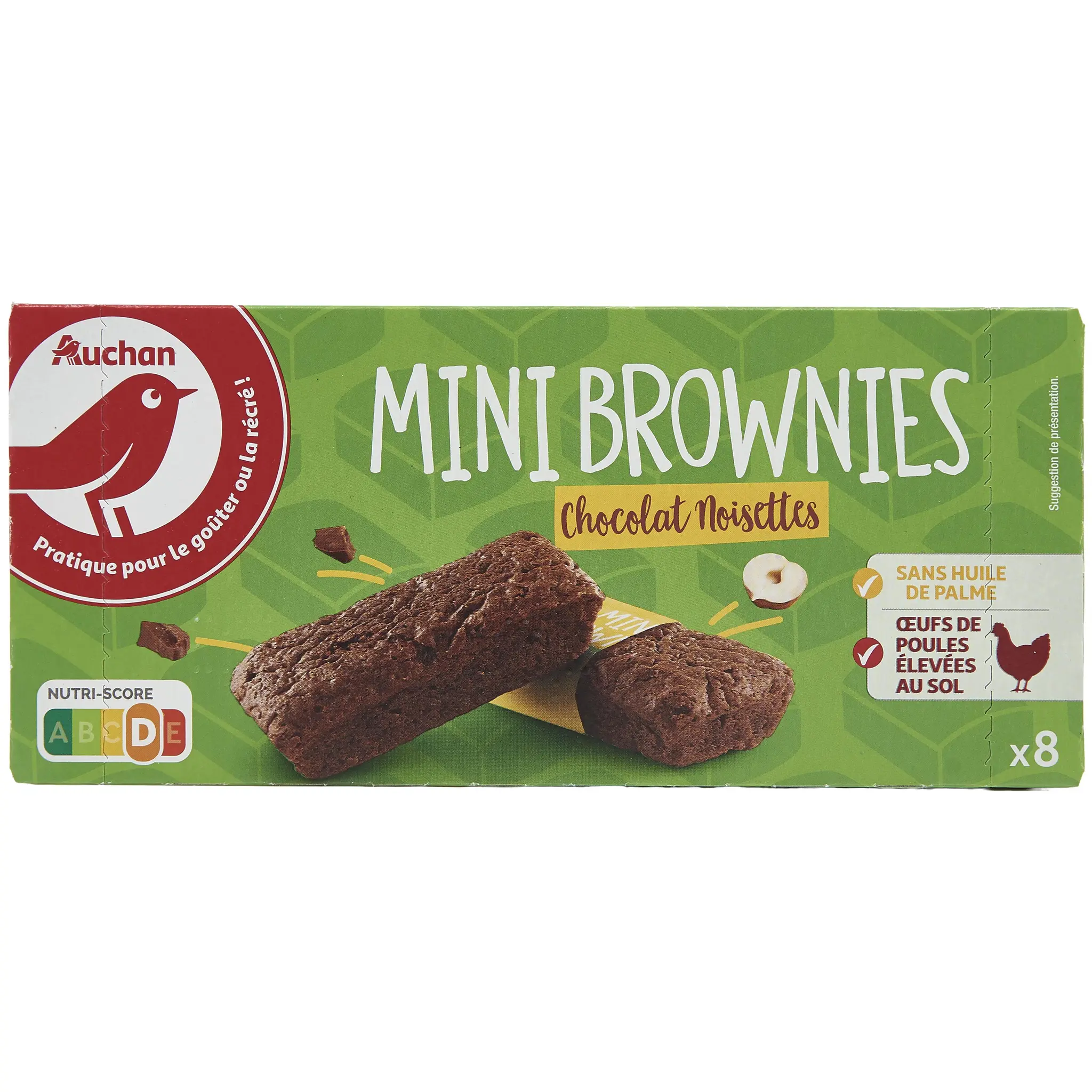 AUCHAN Mini brownies aux noisettes sachets individuels