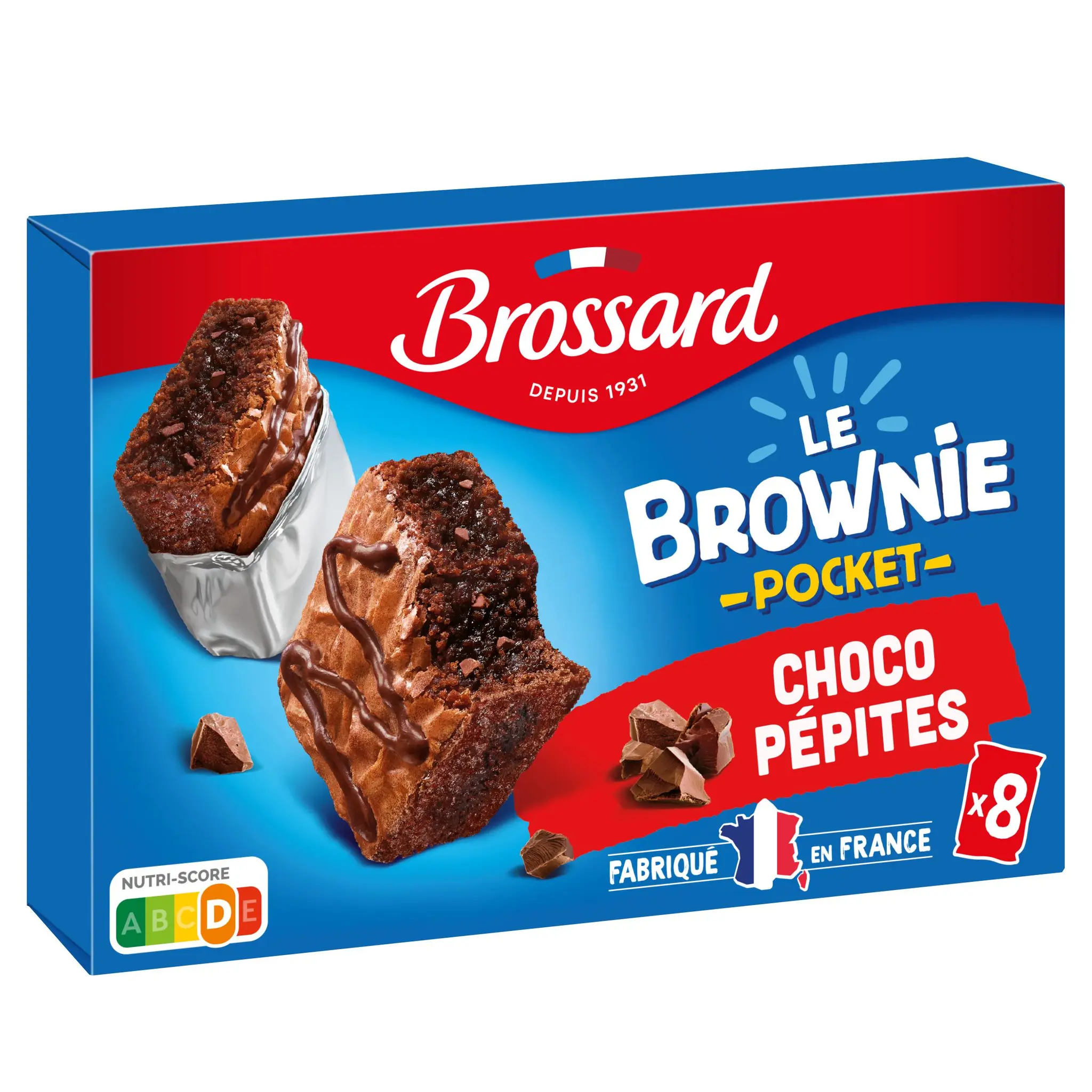 BROSSARD Mini brownie pocket choco pépites sachets individuels
