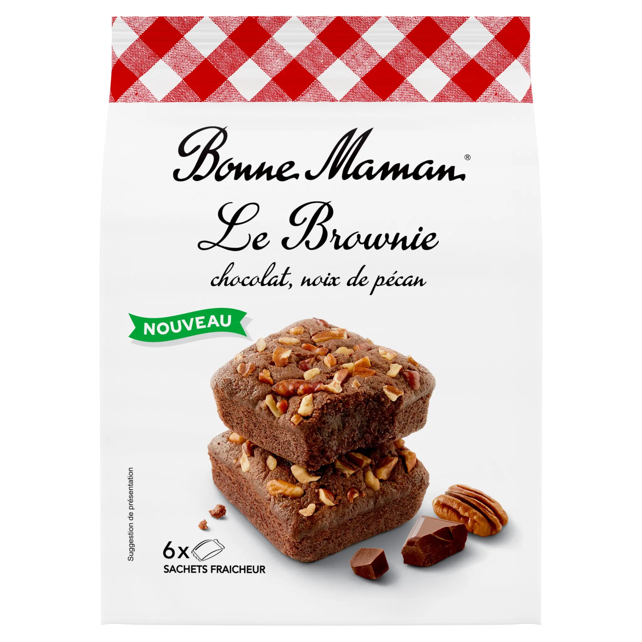 BONNE MAMAN Brownies au chocolat avec noix de pécan sachets individuels