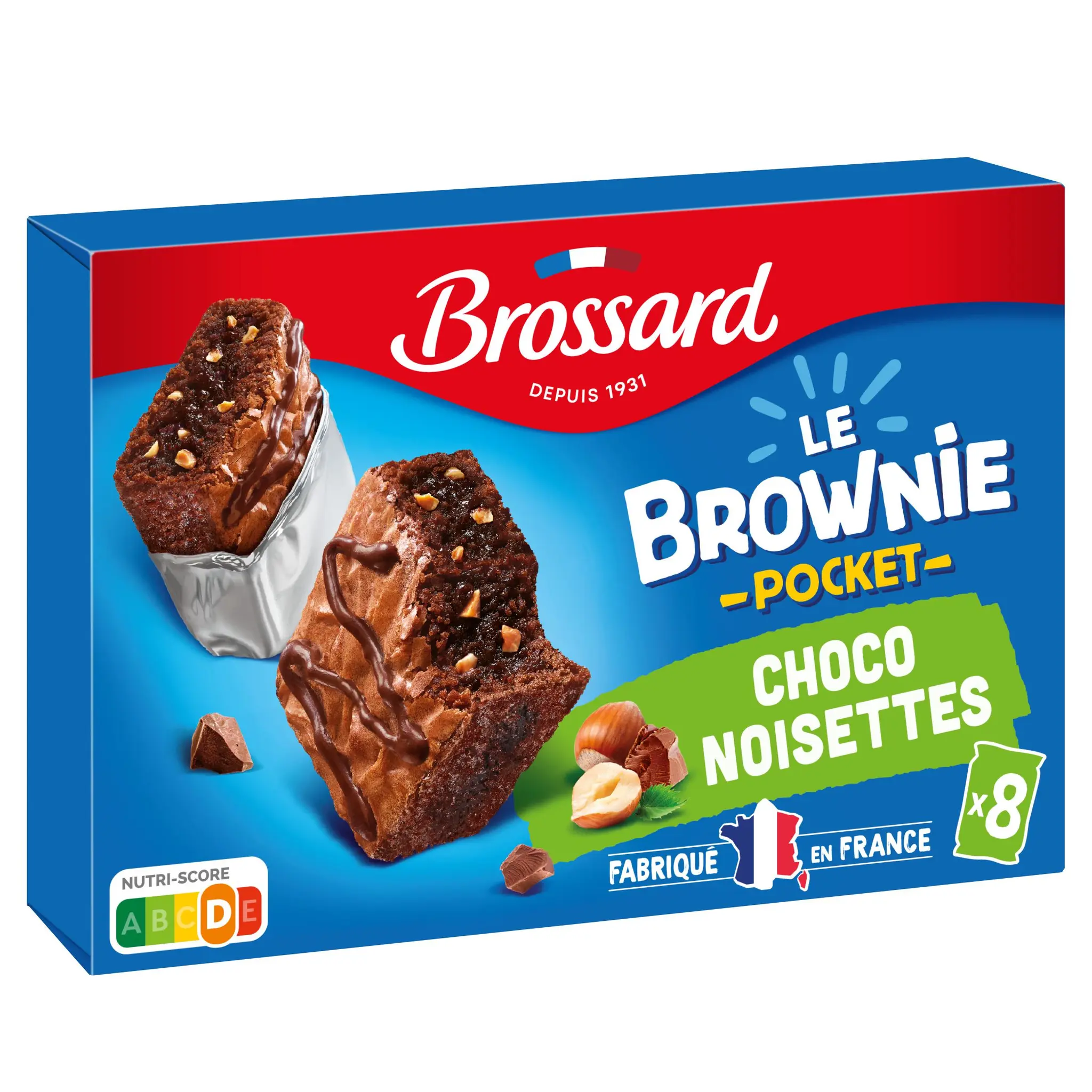 BROSSARD Mini brownie pocket choco noisettes sachets individuels