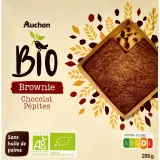 AUCHAN BIO Brownie chocolat pépite bio