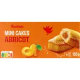 AUCHAN Mini cakes fourrés abricot sans huile de palme sachets individuels