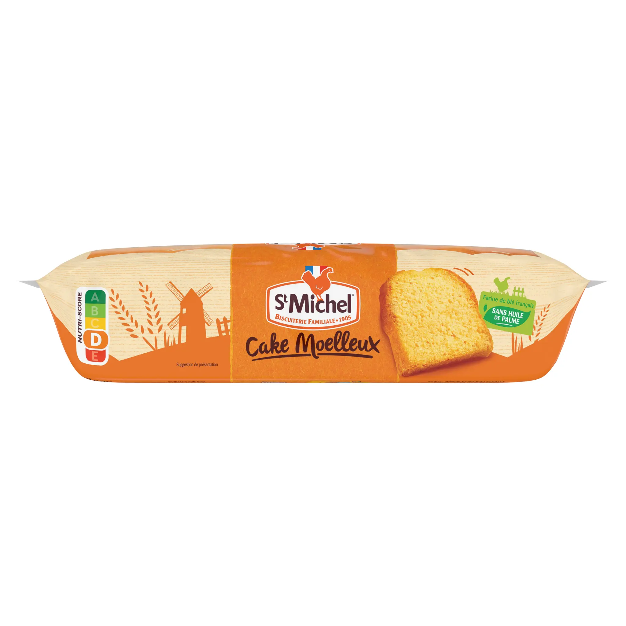 ST MICHEL Gâteau moelleux au lait frais fabriqué en France sans colorant