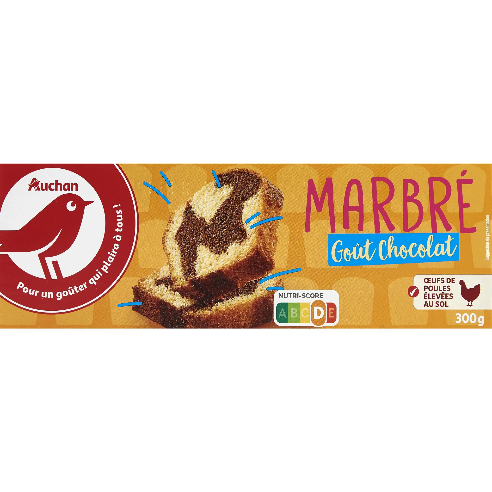 AUCHAN Gâteau marbré goût chocolat