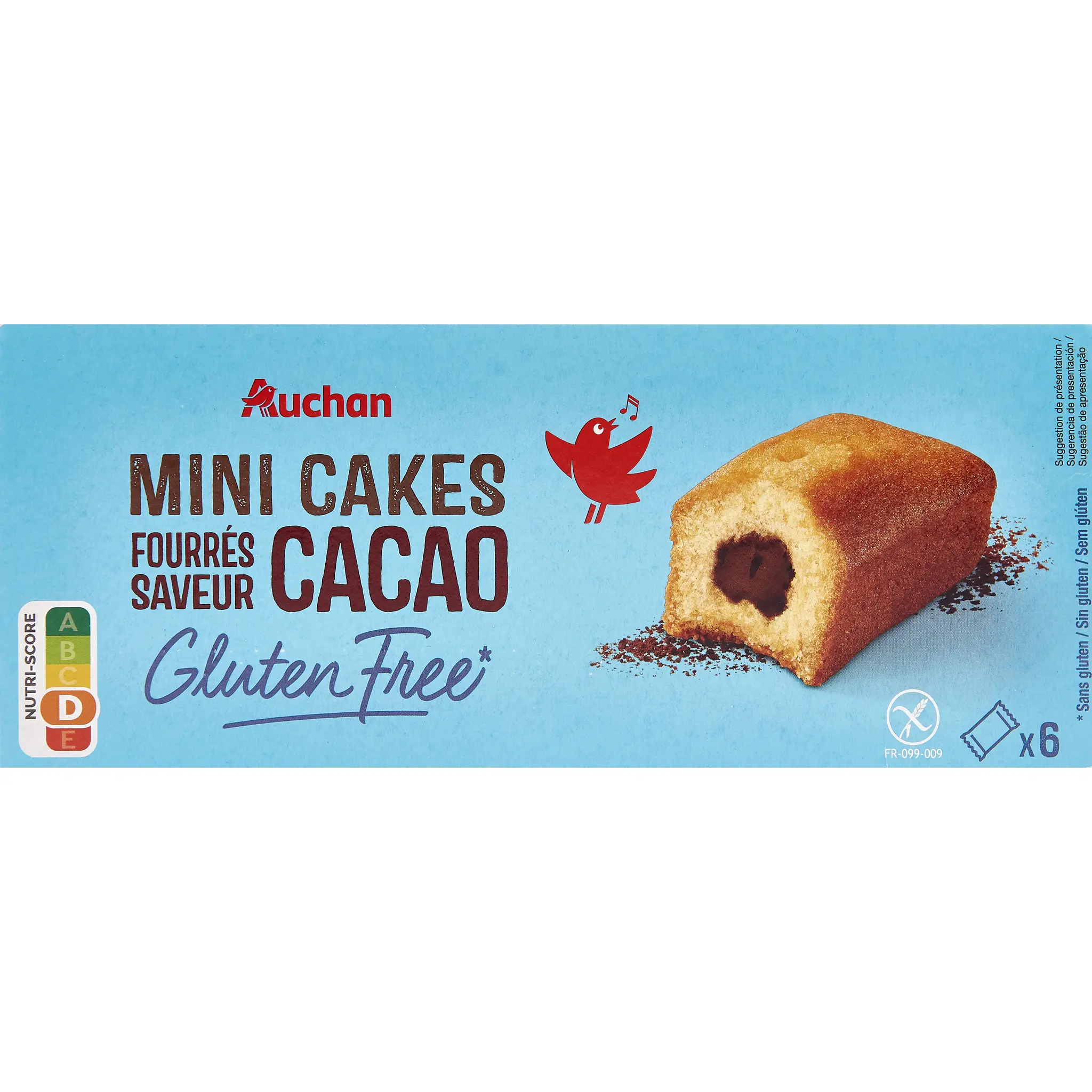 AUCHAN Mini cakes fourrés goût chocolat sans gluten