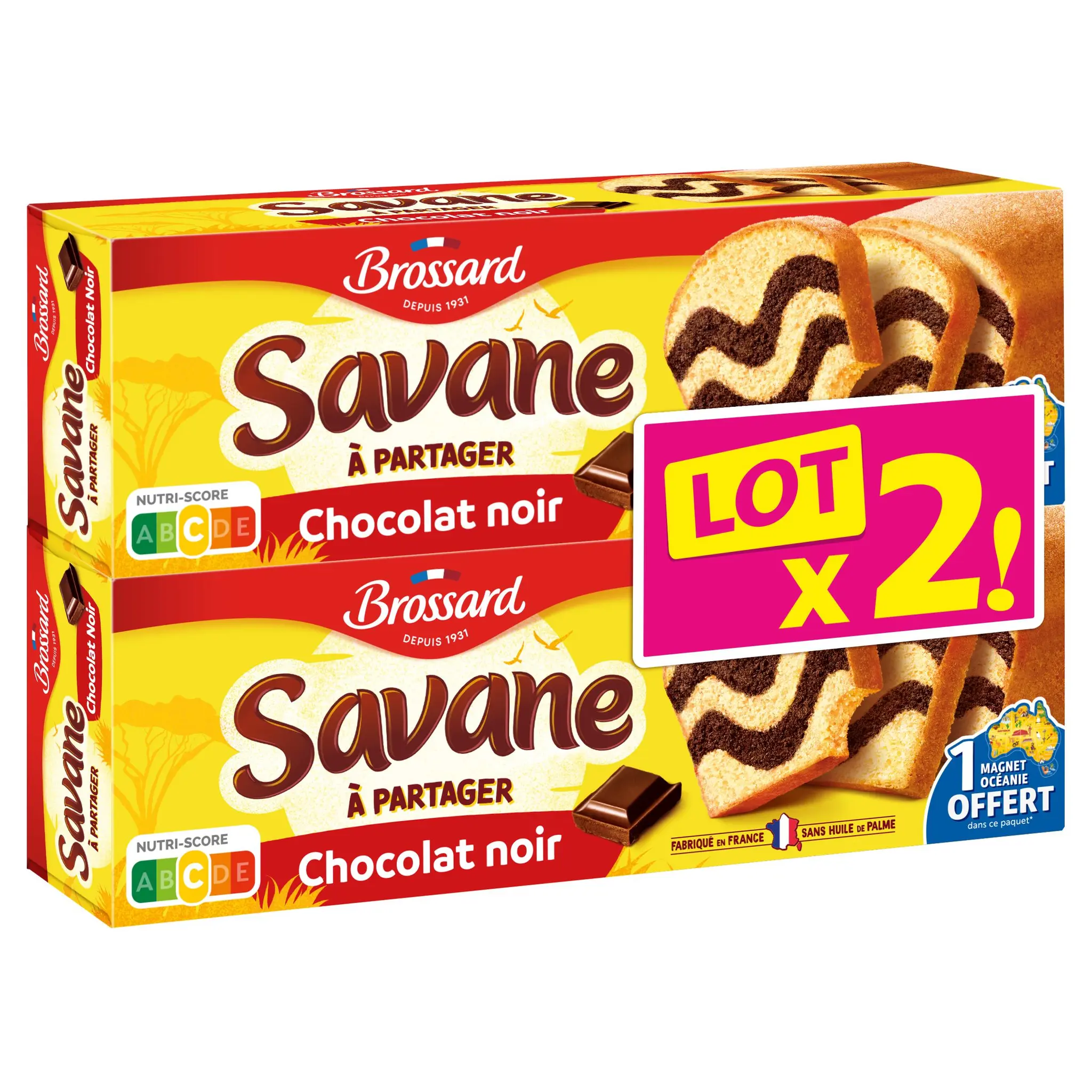 BROSSARD Gâteaux marbrés savane au chocolat noir