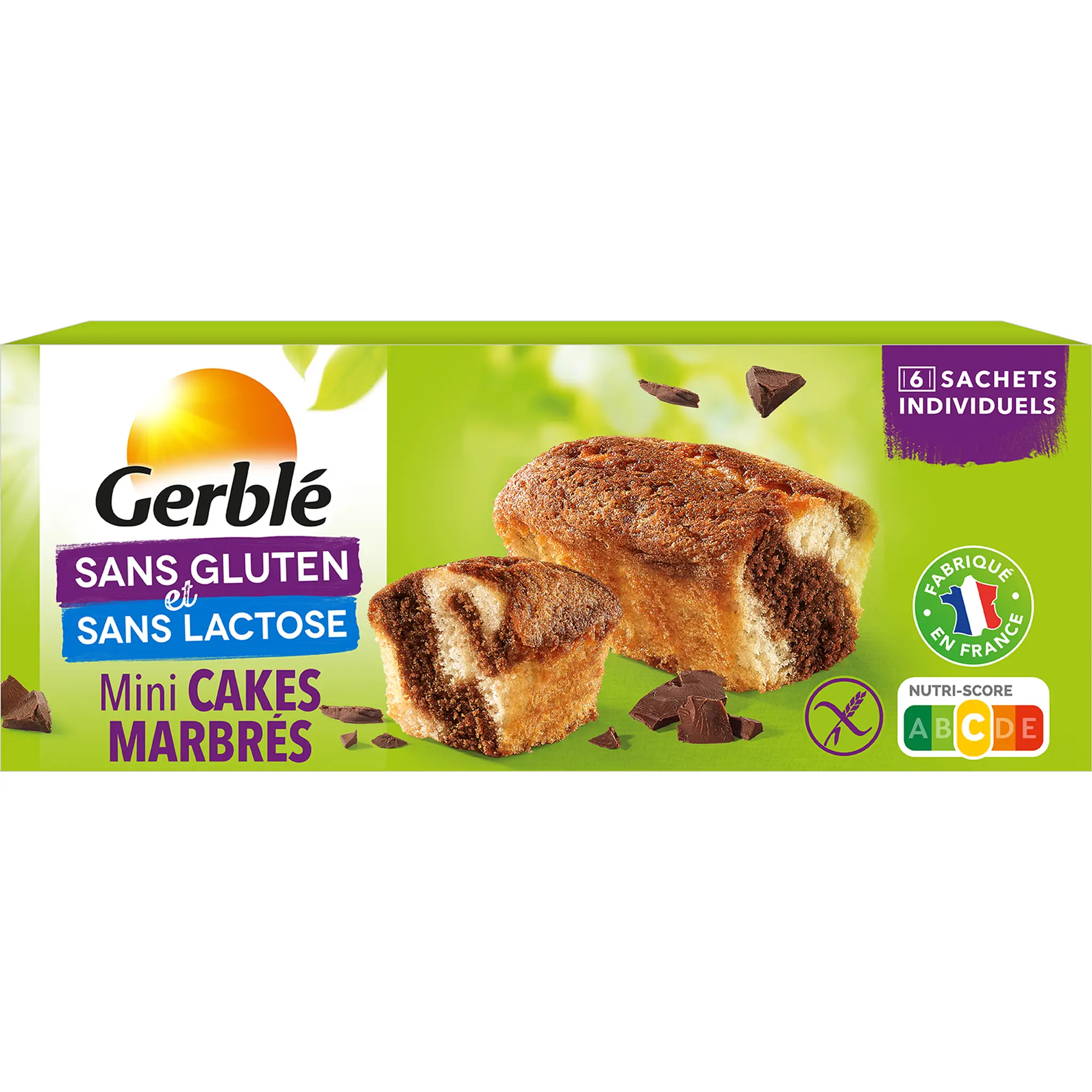 ALLERGO Mini cakes marbrés sans gluten sans lactose sachets individuels