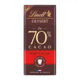 LINDT Dessert Tablette de chocolat noir intense 70% cacao pâtissier