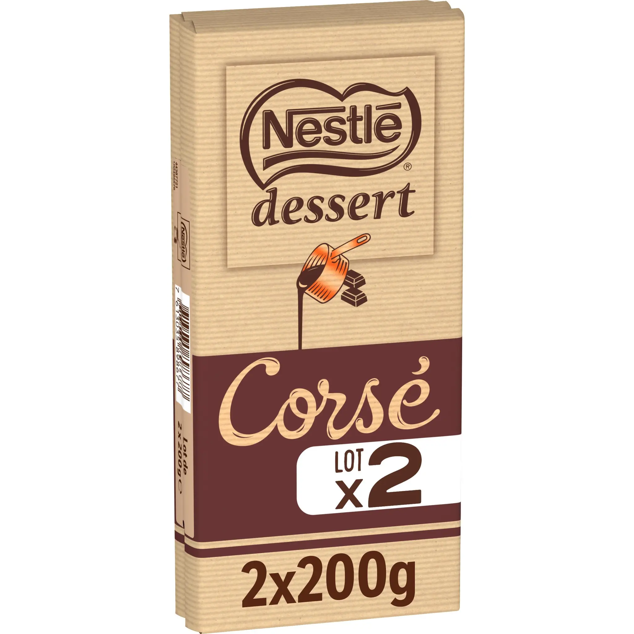 NESTLE DESSERT Tablette de chocolat noir pâtissier corsé intense