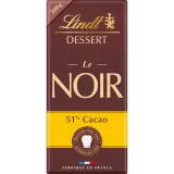 LINDT Dessert Tablette de chocolat noir 51% cacao