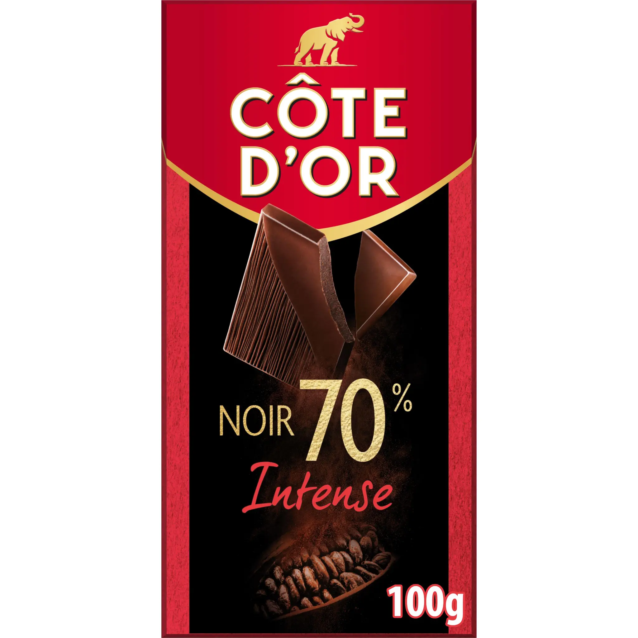 COTE D'OR Tablette de chocolat noir extra dégustation 70% cacao