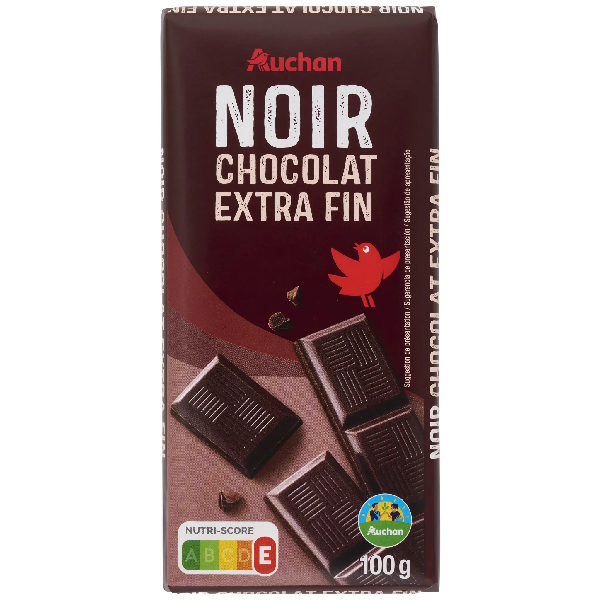 AUCHAN CULTIVONS LE BON Tablette de chocolat noir extra fin