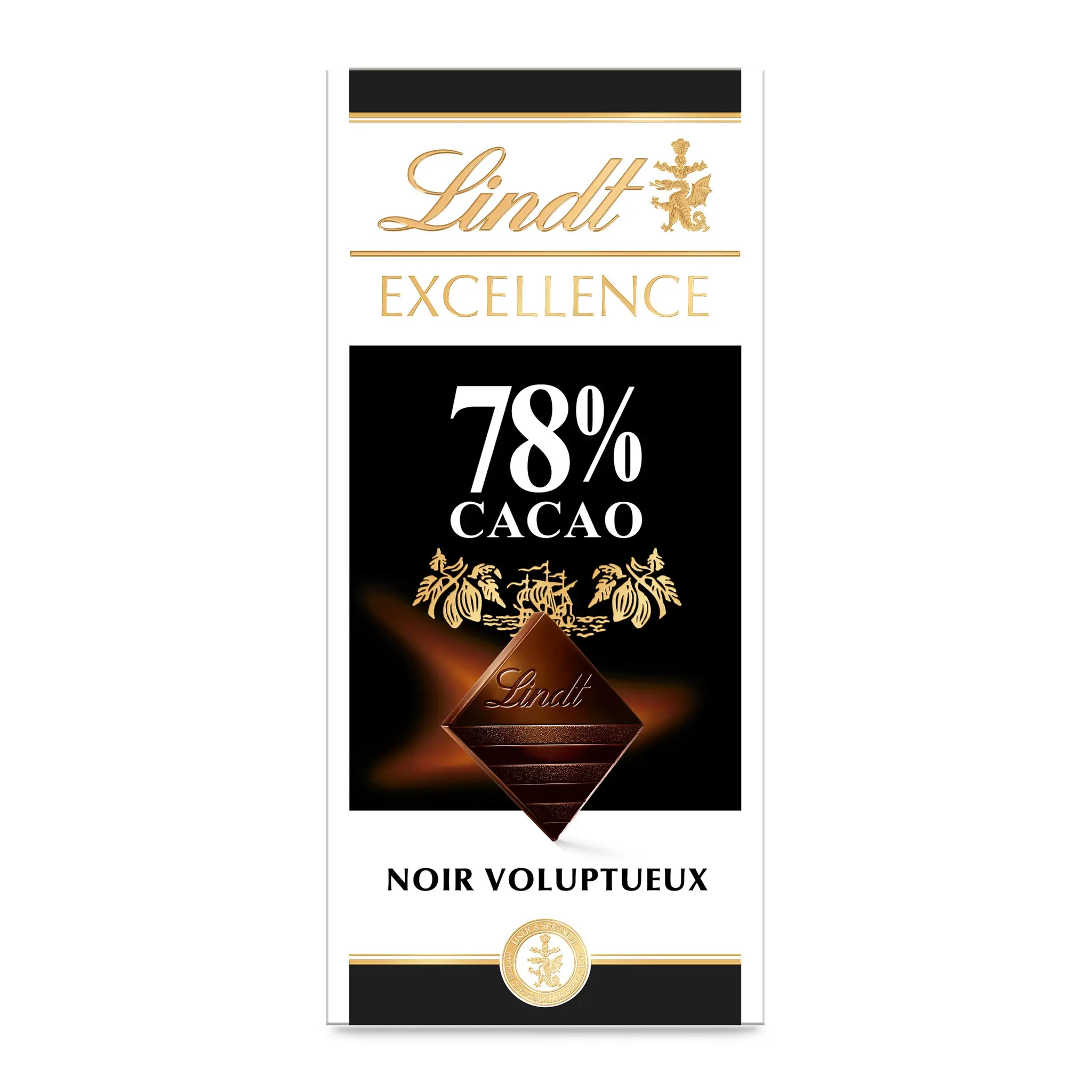 LINDT Excellence tablette de chocolat noir dégustation voluptueux 78% cacao