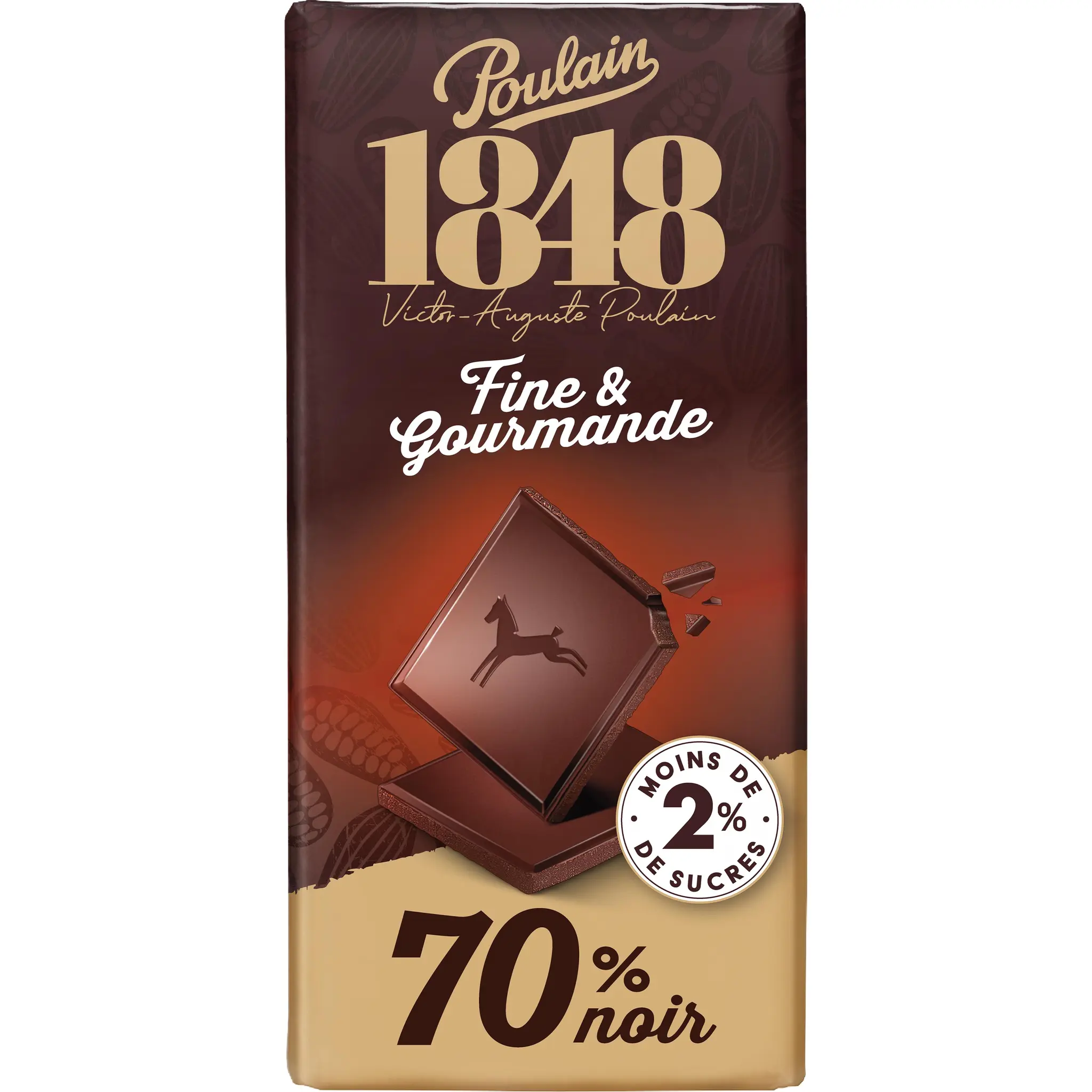 POULAIN 1848 Tablette de chocolat noir fine et gourmande