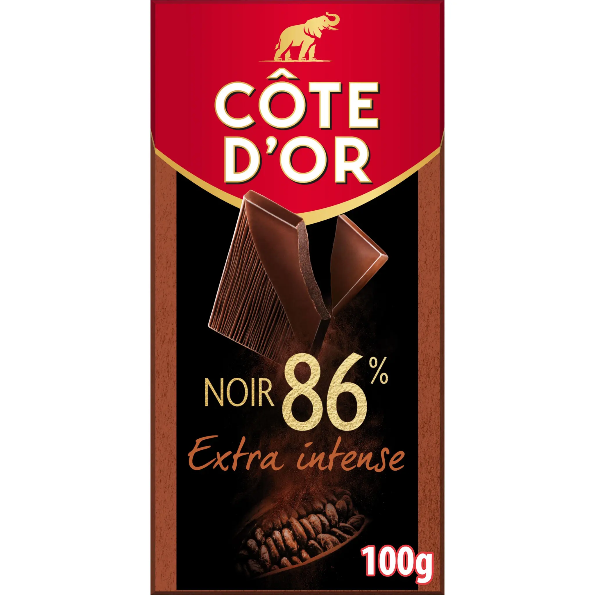 COTE D'OR Tablette de chocolat noir intense dégustation 86% cacao