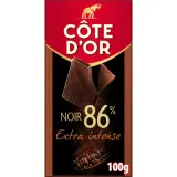 COTE D'OR Tablette de chocolat noir intense dégustation 86% cacao