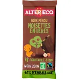 ALTER ECO Tablette de chocolat noir bio noisettes entières