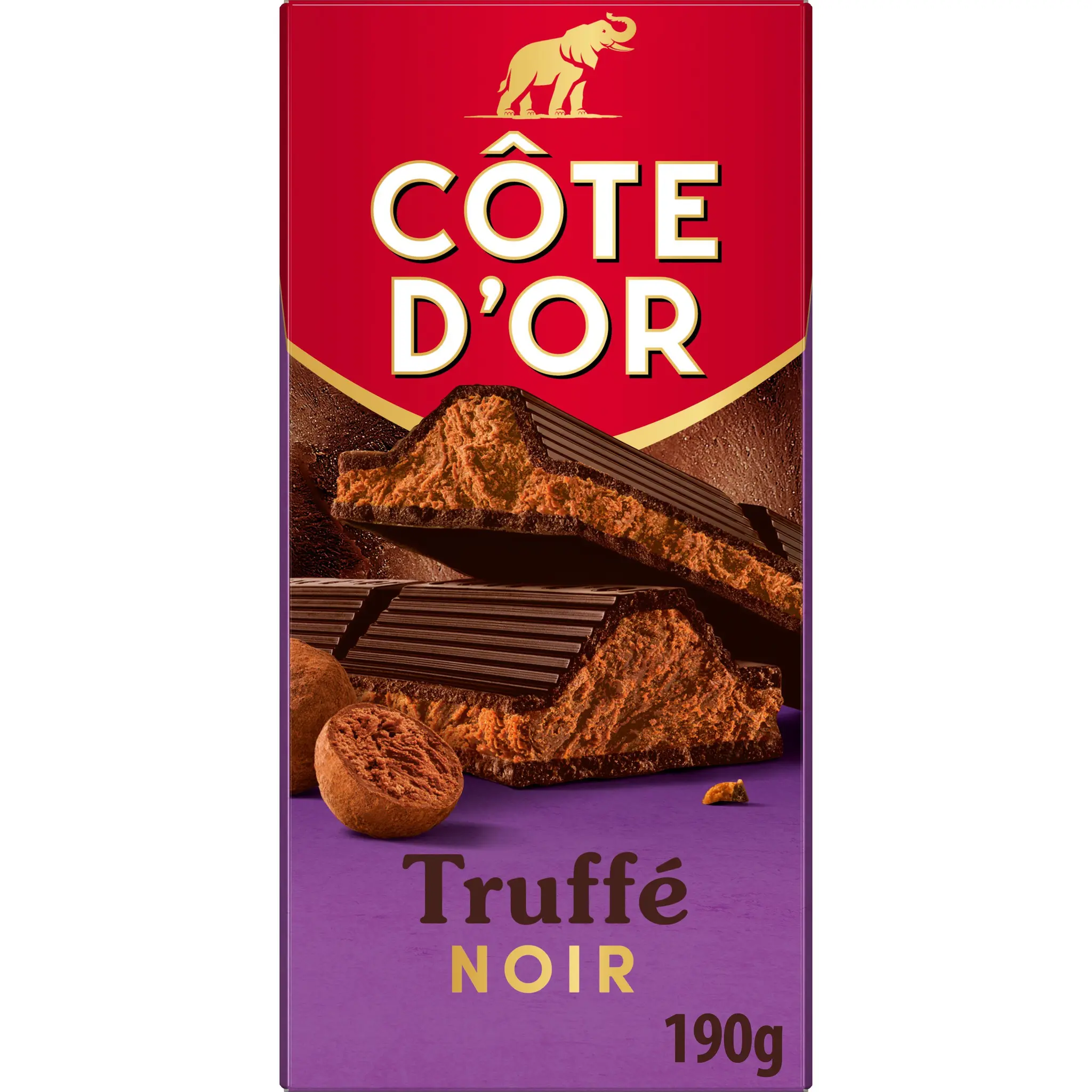 COTE D'OR Tablette de chocolat noir truffé