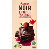 AUCHAN CULTIVONS LE BON Tablette de chocolat noir truffe fantaisie et éclats de fèves