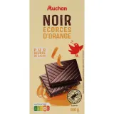 AUCHAN CULTIVONS LE BON Tablette de chocolat noir 70% écorces d'orange