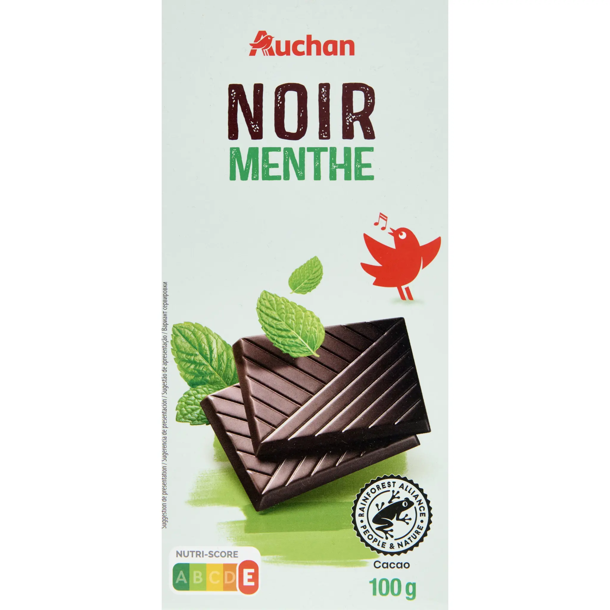 AUCHAN CULTIVONS LE BON Tablette de chocolat noir menthe