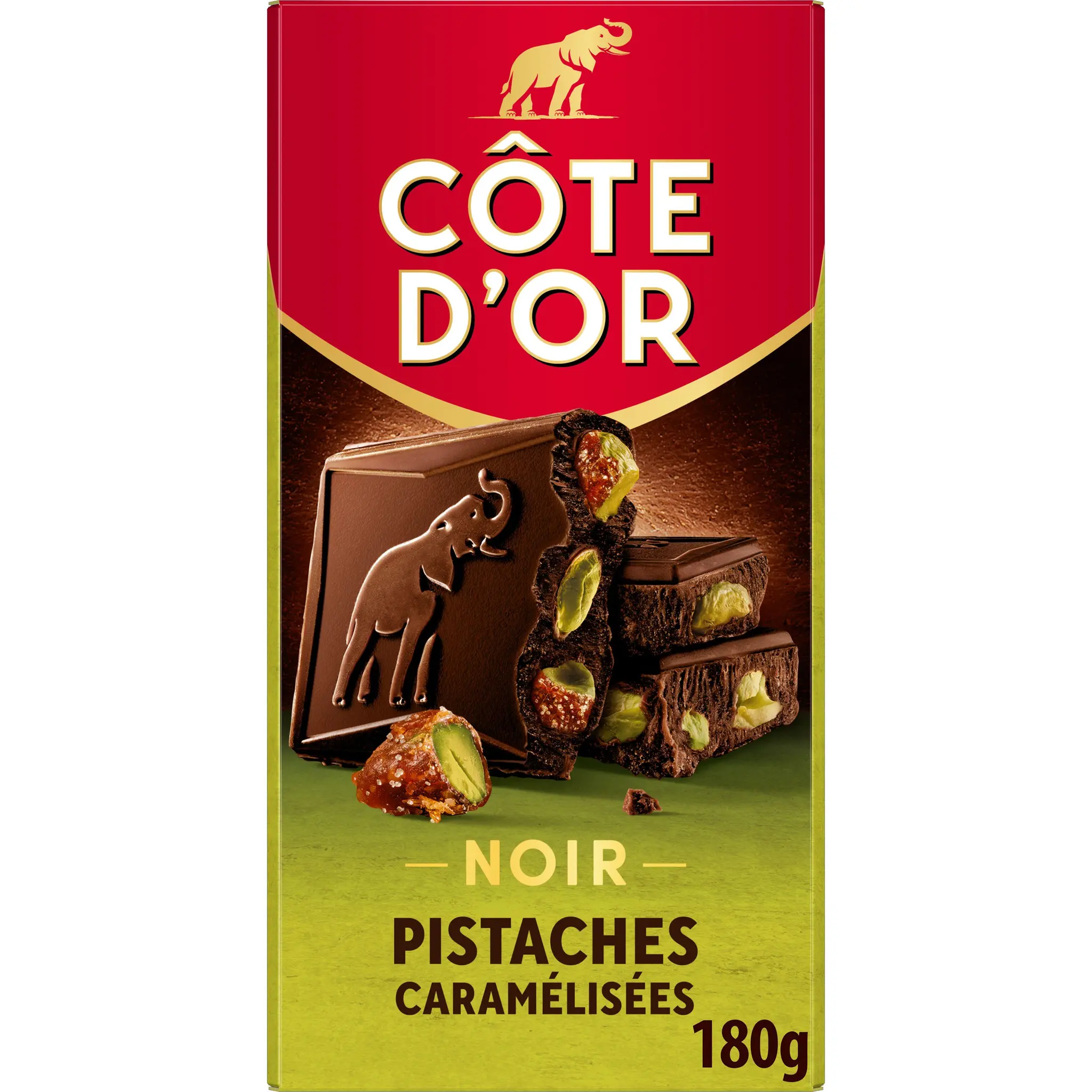 COTE D'OR Tablette de chocolat noir pistaches caramélisées