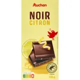 AUCHAN Tablette de chocolat noir au citron