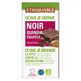 ETHIQUABLE Tablette de chocolat noir bio 65% cacao au quinoa Equateur Côte d'Ivoire