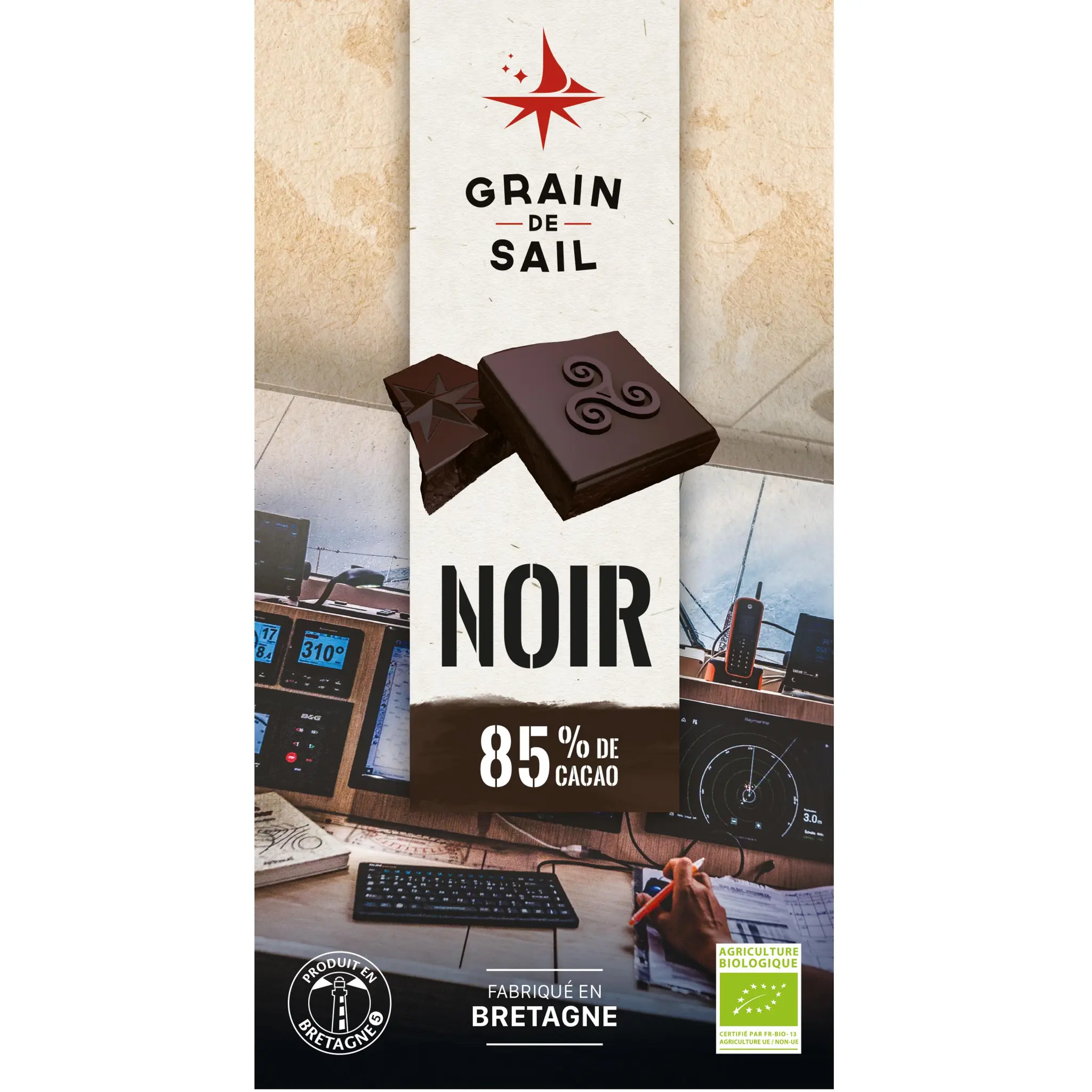 GRAIN DE SAIL Tablette de chocolat noir bio 85% cacao