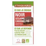 ETHIQUABLE Tablette de chocolat noir bio sésame caramélisé 65% cacao