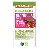 ETHIQUABLE Tablette de chocolat noir gianduja amande caramel bio