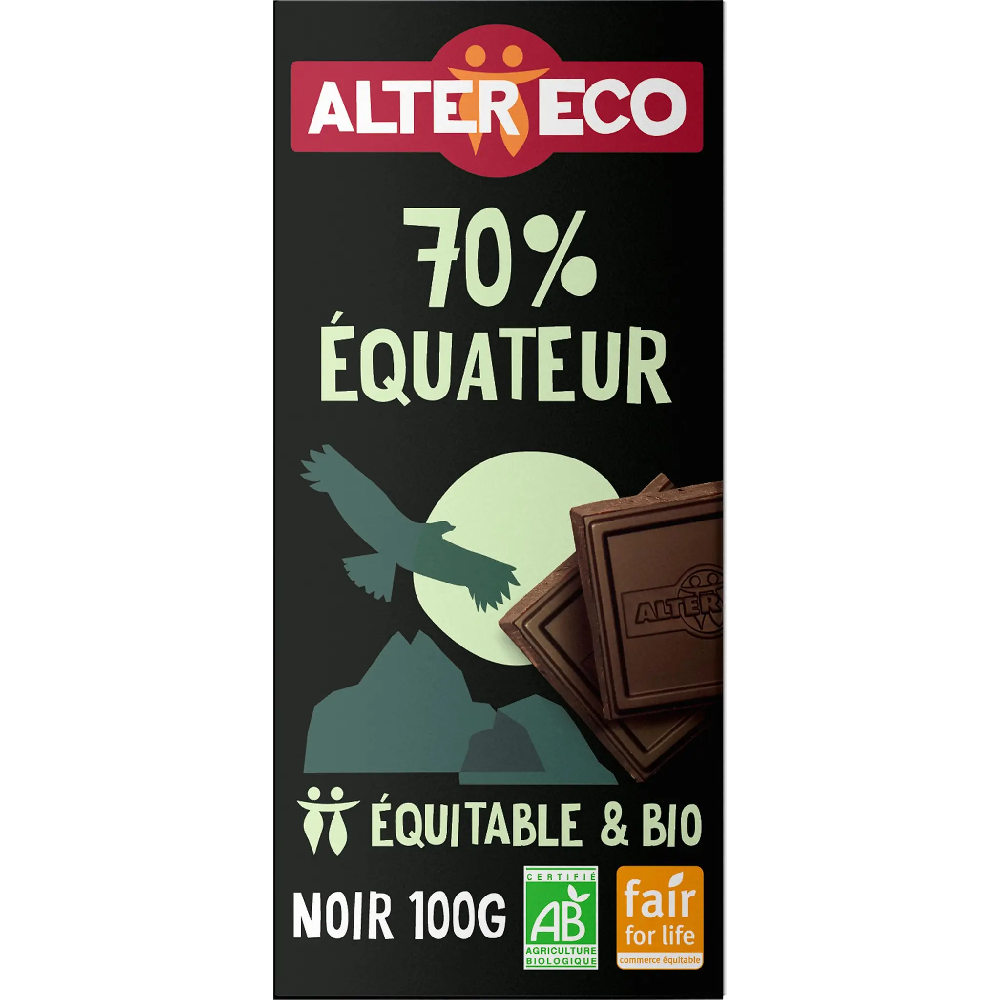 ALTER ECO Tablette de chocolat noir bio 70% cacao Equateur