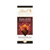 LINDT Excellence Tablette de chocolat noir pailletée dentelle & caramel dégustation