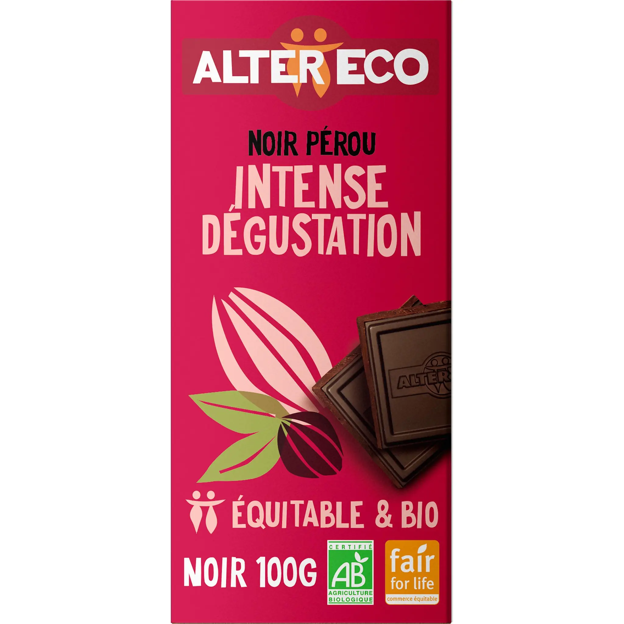 ALTER ECO Tablette de chocolat noir intense dégustation bio et équitable