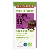 ETHIQUABLE Tablette de chocolat noir 95% bolivie bio
