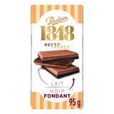 POULAIN 1848 Tablette de chocolat au lait et noir recto verso