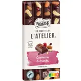 NESTLE Les Recettes de l'Atelier Tablette de chocolat noir cranberries et amandes