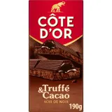 COTE D'OR Tablette de chocolat noir truffé cœur coulant cacao
