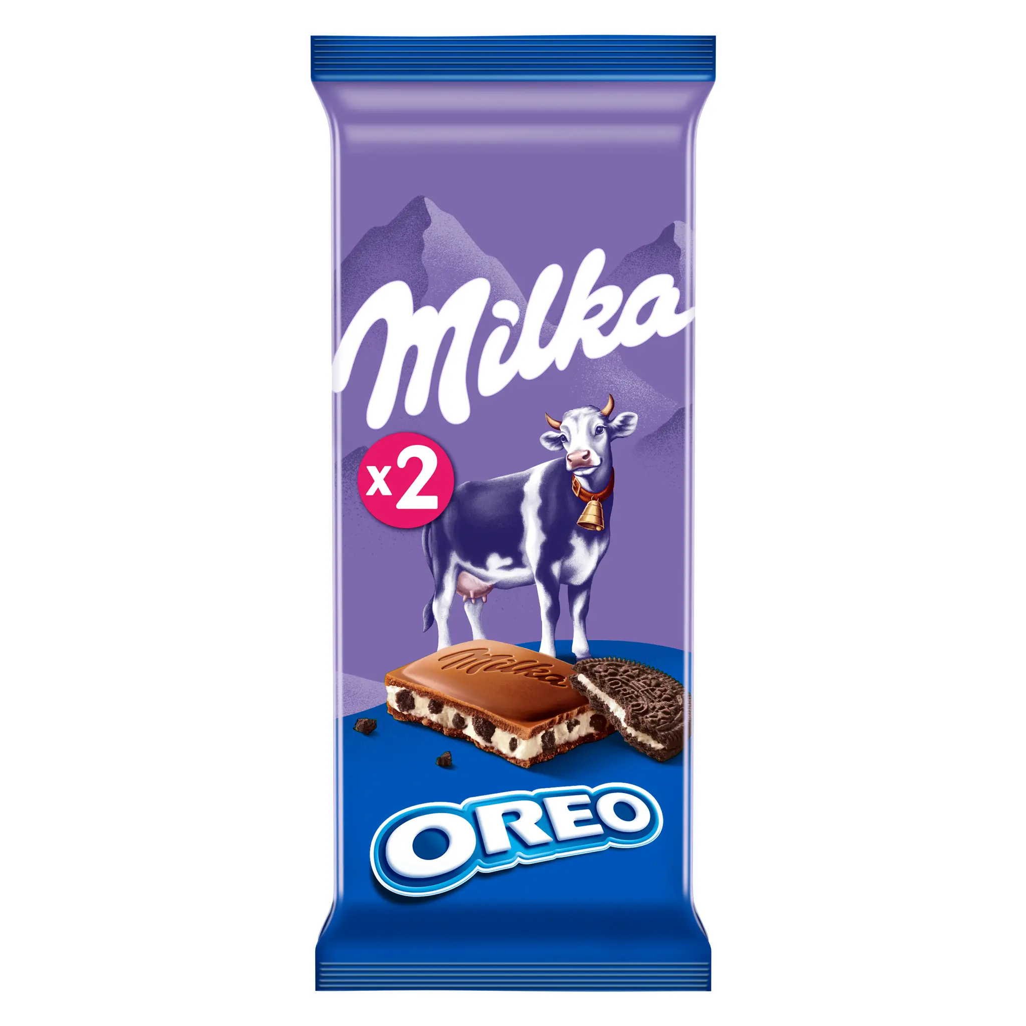 MILKA Tablette de chocolat au lait et Oréo