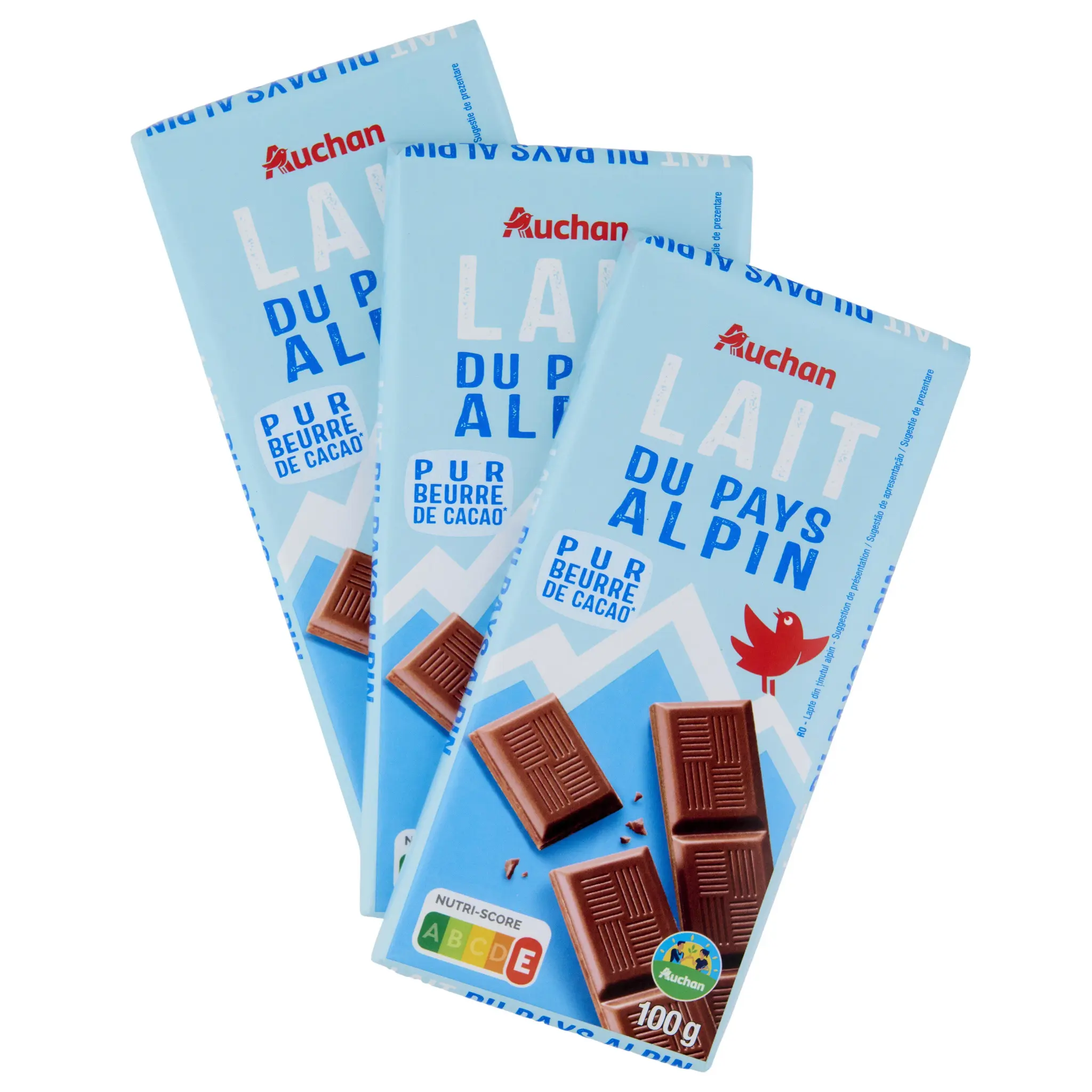 AUCHAN CULTIVONS LE BON Tablette de chocolat au lait