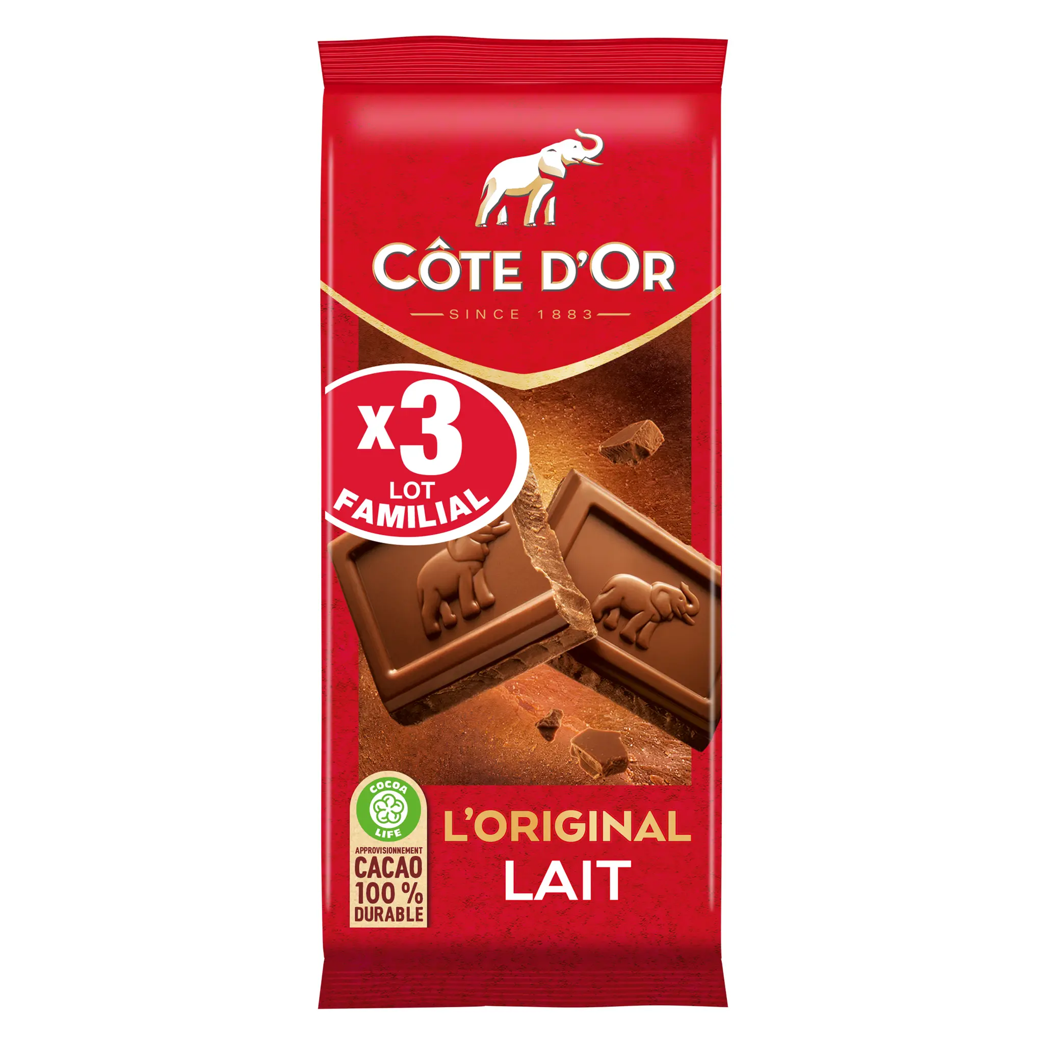 COTE D'OR Tablette de chocolat au lait L'original