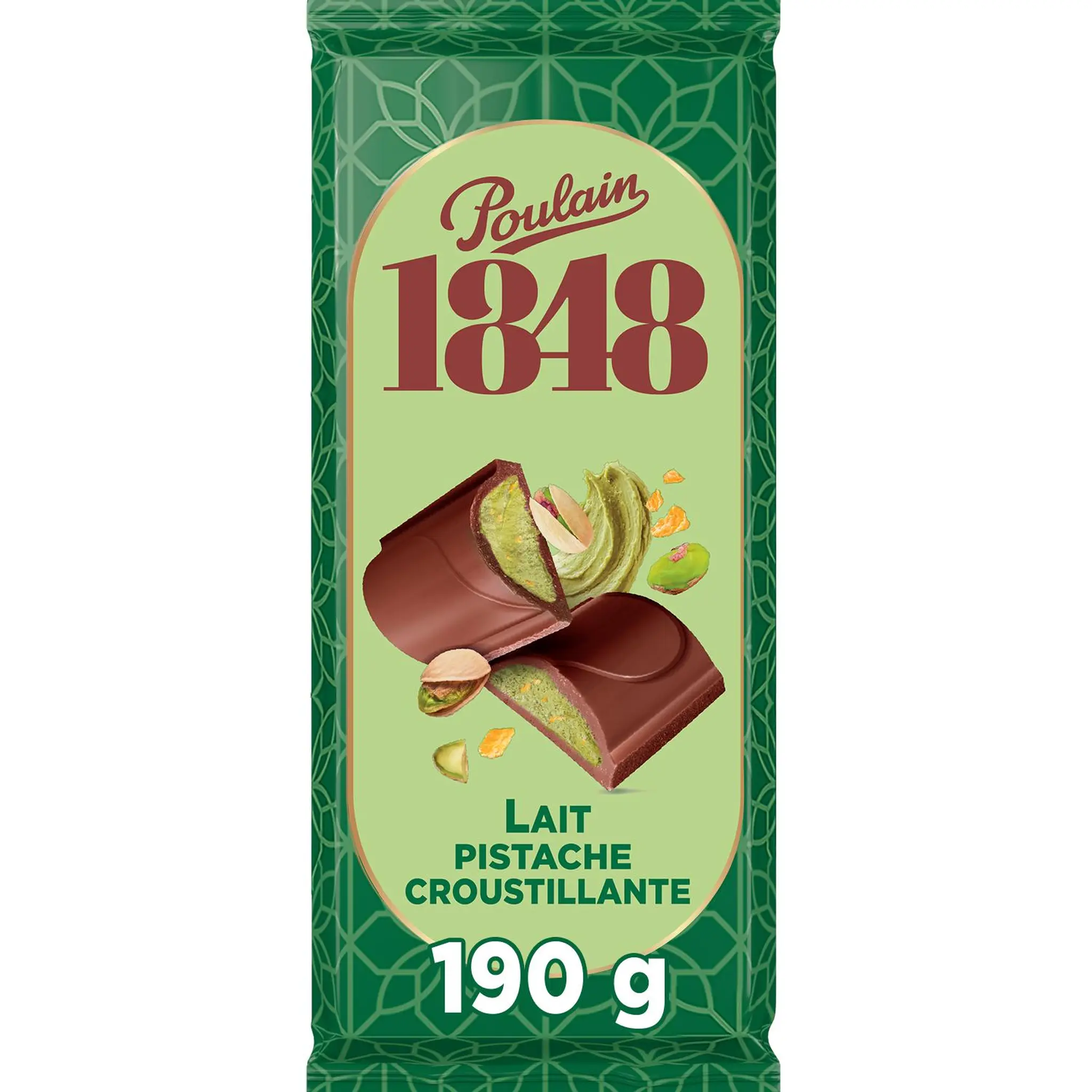 POULAIN 1848 Tablette de chocolat au lait et pistache croustillante