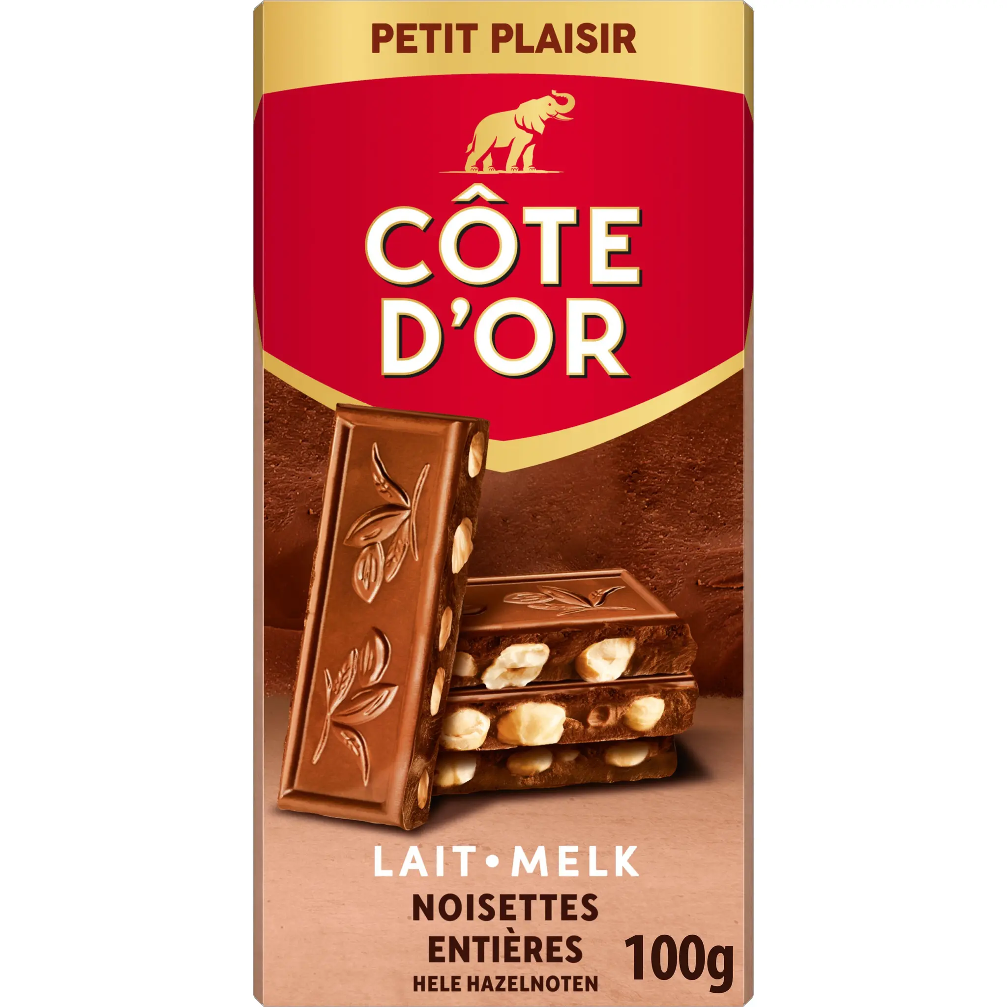 COTE D'OR Tablette de chocolat au lait noisettes entières