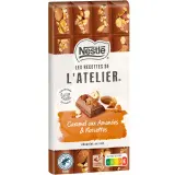 NESTLE Les Recettes de l'Atelier Tablette de chocolat au lait caramel amandes et noisettes