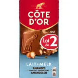 COTE D'OR Tablette de chocolat au lait amandes caramélisées pointe de sel